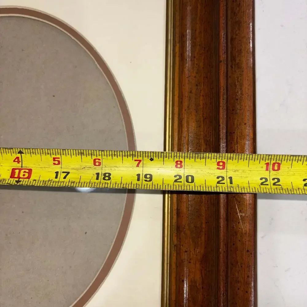 Vintage Wooden Double Oval Photo Frame with Gold Tone Detail 24”x17”